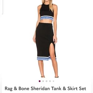 Rag & Bone Dark Blue And Green Women's Skirt Set. New. Sz S